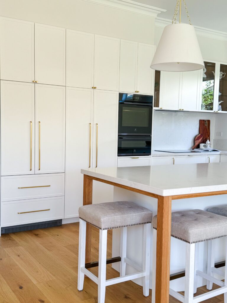 wooden legs on kitchen island