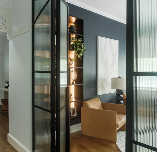 custom reeded glass doors